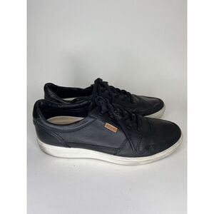 Ecco Lace Up Shoes Casual Sneakers Men Size 44 US 10-10.5 Black Leather